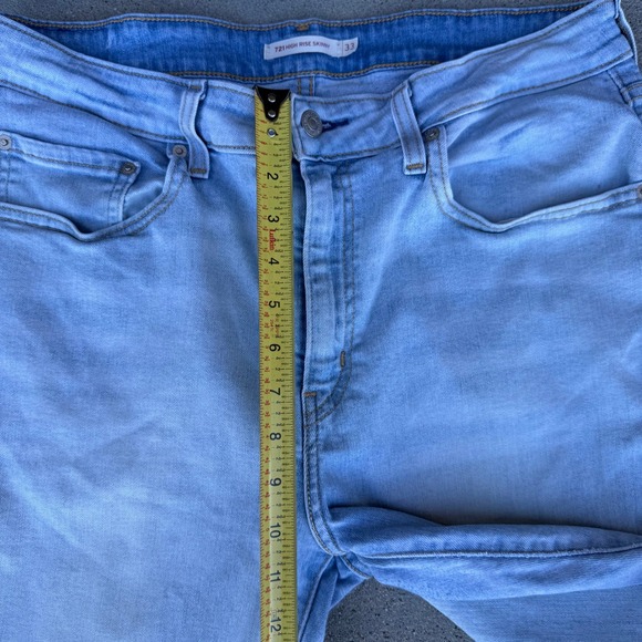 Levi's 721 High Rise Skinny Jeans Women 33 Light Wash Blue Denim - Picture 5 of 8